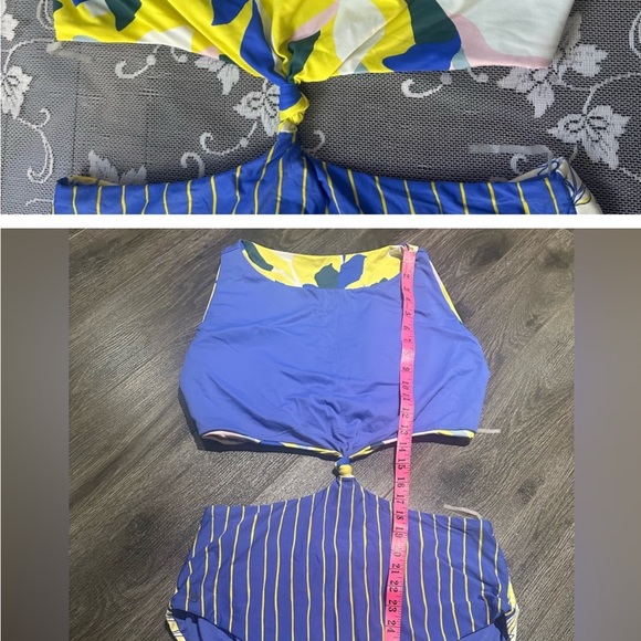 Maaji Sunflower Spin Reversible High Neck One-Piece Cutout Swimsuit XXL - Picture 9 of 9